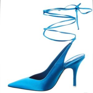 The Attico Venus Satin Slingback Pump